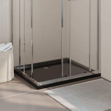 vidaXL Douchebak rechthoekig 80x90 cm ABS zwart, Verzenden