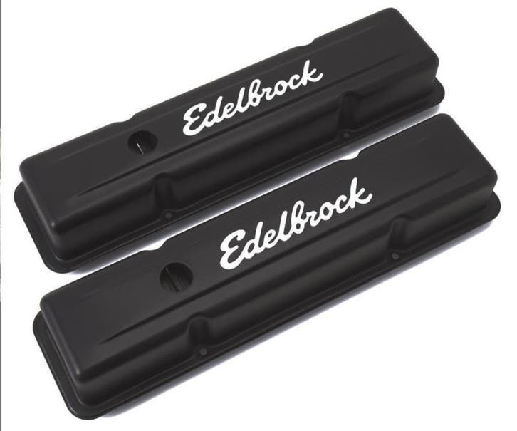 Chevrolet SB Klepdeksels  edelbrock zwart, Autos : Pièces & Accessoires, Moteurs & Accessoires, Enlèvement ou Envoi
