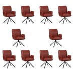 Set van 10 Leren draaibare eetkamerstoelen Elite - Granada, Ophalen of Verzenden