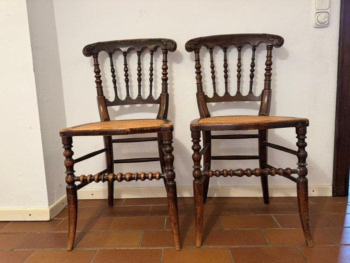 Podestá - Stoel (2) - Hout, Rattan - Chiavari-stoelen, Antiek en Kunst, Antiek | Overige Antiek