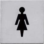 Intersteel Pictogram zelfklevend vierkant 76x76 WC dames rvs, Huis en Inrichting, Nieuw