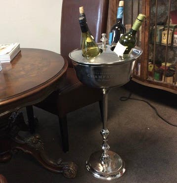 Champagne koeler - Wijnkoeler op hoge standaard - Vernikkeld