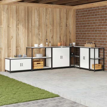vidaXL Keukenopslag HATTEM Wit 90 x 50 x 92 cm Staal, Verzenden, Nieuw