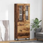 vidaXL Highboard met lade 2 pcs Oud Hout Bewerkt hout, Verzenden