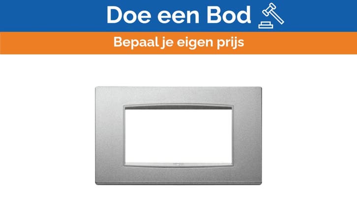 Bieden: Vimar Eikon Next Afdekraam 4-voudig Mat Zilver - P2, Watersport en Boten, Bootonderdelen, Ophalen of Verzenden