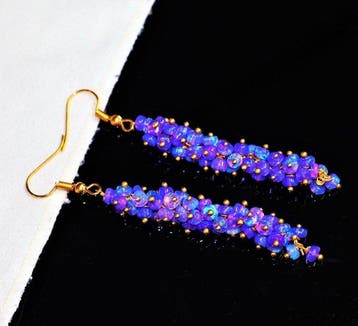 Natuurlijke lavendelopal kralen oorbellen Sieraden - Hoogte:
