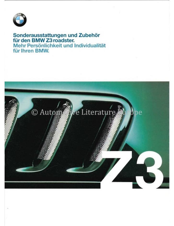 1999 BMW Z3 ROADSTER BROCHURE DUITS, Livres, Autos | Brochures & Magazines, Enlèvement ou Envoi