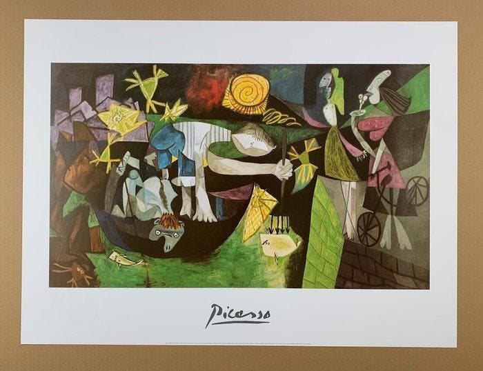 Pablo Picasso - Night Fishing at Antibes, 1939 - Iconic, Antiquités & Art, Art | Dessins & Photographie