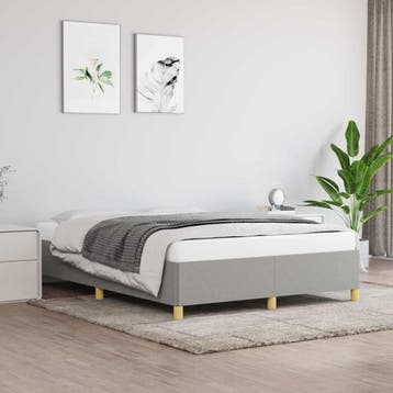 vidaXL Bedframe zonder matras stof lichtgrijs 140x200 cm, Verzenden