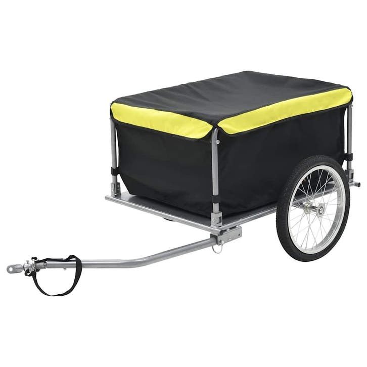 vidaXL Fietstrailer 65 kg zwart en geel, Vélos & Vélomoteurs, Accessoires vélo | Remorques, Envoi