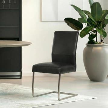 Set van 8 Leren eetkamerstoelen Remix - Granada Black, Ophalen of Verzenden, Nieuw, Leer