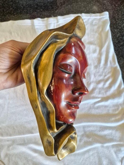 Achatit - Tête de personnage - Vrouwelijk masker - Résine,, Antiek en Kunst, Curiosa en Brocante