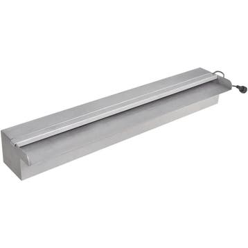 vidaXL Zwembadwaterval met LEDs rechthoekig 60 cm roestvrij, Verzenden, Nieuw