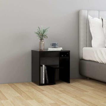 vidaXL Nachtkastje 40x30x40 cm bewerkt hout zwart, Maison & Meubles, Verzenden