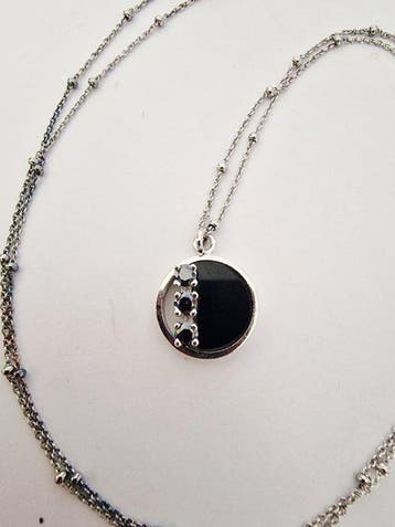 Zonder minimumprijs - Ketting met hanger Zilver Onyx -