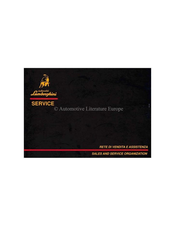 1989 LAMBORGHINI VERKOOP & SERIVCE ORGANISATIE INSTRUCTIEB.., Autos : Divers, Modes d'emploi & Notices d'utilisation, Enlèvement ou Envoi