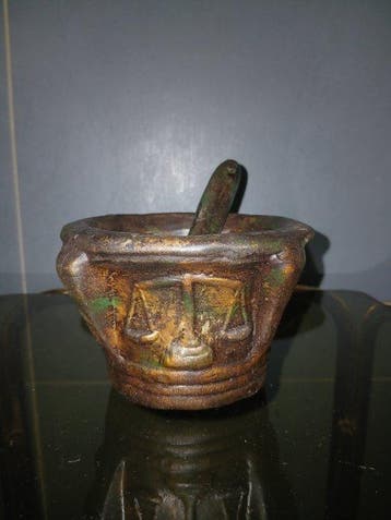 Mortier et pilon - Bronze, Antiquités & Art