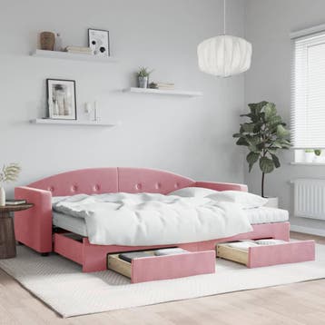 vidaXL Slaapbank met onderschuifbed en lades 80x200 cm, Verzenden, Nieuw