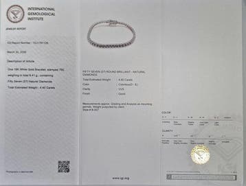 Bracelet de tennis - 18 carats Or blanc - 4.40ct. tw.