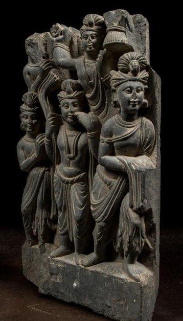 Gandhara Steen Reliëf - 52 cm