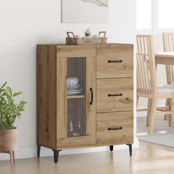 vidaXL Dressoir Artisan Eiken 69,5 x 34 x 90 cm, Verzenden