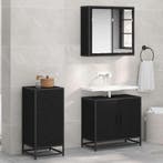 vidaXL Dressoir Zwart Eiken 35.5 x 35 x 76 cm, Verzenden, Nieuw