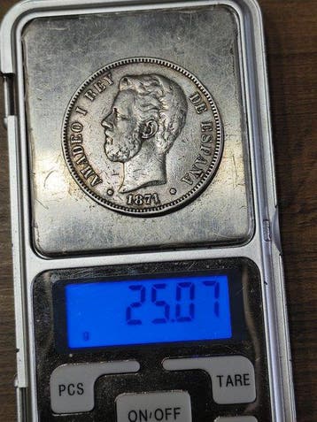 Espagne. Amédée Ier. 5 Pesetas 1871*75 DEM (Sans prix de