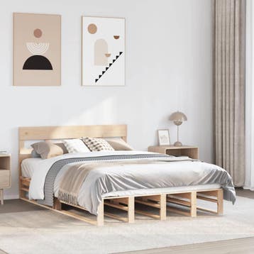 vidaXL Bedframe zonder matras massief grenenhout 140x200 cm, Verzenden, Nieuw