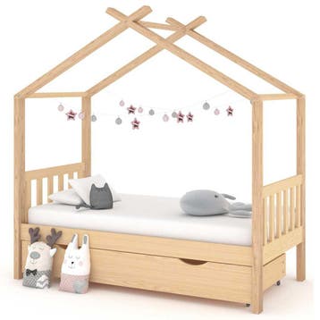 vidaXL Kinderbedframe met lade massief grenenhout 80x160 cm, Verzenden