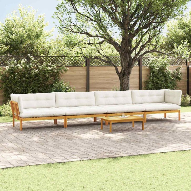 vidaXL 5 Stuk Tuinpallet Sofa Eenheden Massief Acacia Hout, Tuin en Terras, Tuinsets en Loungesets, Nieuw, Verzenden