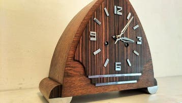 Horloge de l’école d’Amsterdam - Art déco chêne-coromandel, Antiquités & Art