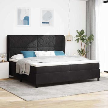 vidaXL Boxspring bed met hoofdeinde Zwart 200 x 200 cm, Verzenden, Nieuw