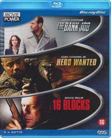 3 in 1 bank job, hero wanted en 16 blocks (blu-ray, Ophalen of Verzenden, Nieuw in verpakking