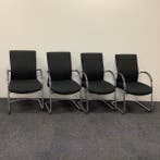 Complete set 4 stuks vergaderstoelen Euroseats Vienna, zwart