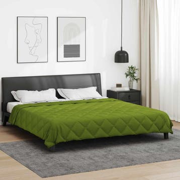 vidaXL Volledig Jaar Dekbed Groen 220 x 240 cm Microvezel, Verzenden, Nieuw