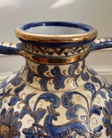 Vaas - Majolica - Italiaanse majoliek vaas