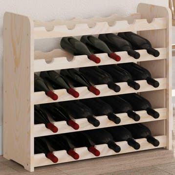 vidaXL Wijnrek 67,5x25x60 cm massief grenenhout, Huis en Inrichting, Verzenden, Nieuw