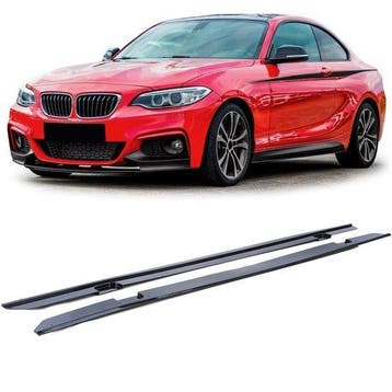 Glans Zwart Sideskirt Aanzets BMW 2 Serie F22 F23 B3038, Nieuw, Voor, BMW