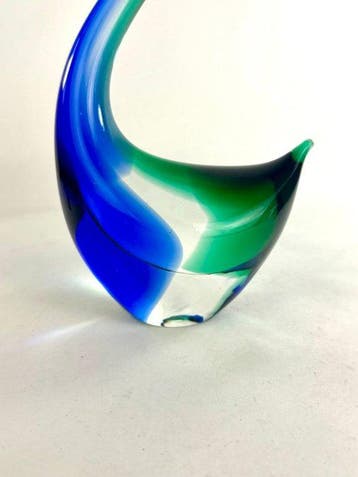 sculptuur, Cigno Verde Blu - 26 cm - Muranoglas - 2026