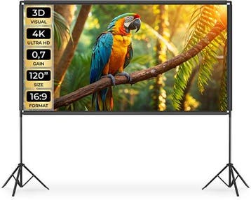 2dekans | tectake® Beamer Scherm - 120 Inch (305 cm) - 16:9, Ophalen of Verzenden, Nieuw