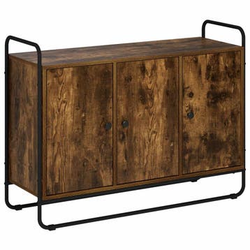 vidaXL Dressoir Gerookt eiken 102 x 35 x 75 cm Bewerkt hout, Verzenden, Nieuw