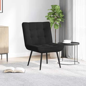 vidaXL Relaxstoel 64x74x84 cm fluweel zwart, Huis en Inrichting, Verzenden, Nieuw