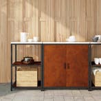 vidaXL Keukenopbergsysteem met plank 2 pcs Roestig, Huis en Inrichting, Verzenden, Nieuw