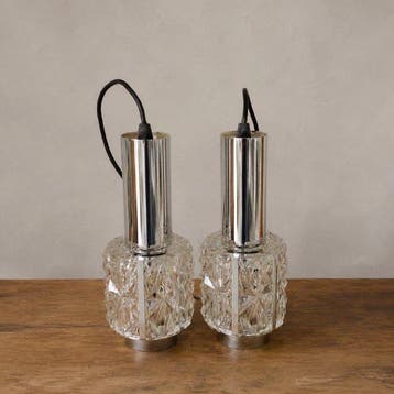 Dutch design - Plafondlamp (2) - Metaal, Glas - Paar vintage
