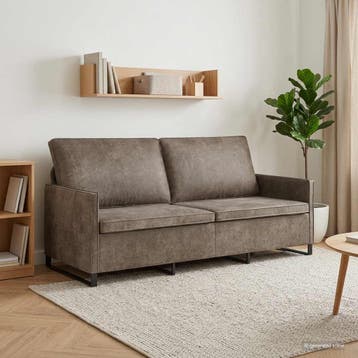 vidaXL 3-zits sofa Donkergrijs 190 x 81 x 82 cm Kunstsuède, Huis en Inrichting, Zetels | Zetels, Verzenden, Nieuw