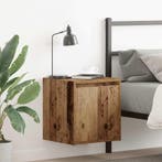 vidaXL Nachtkastje wandgemonteerd 38x34x40 cm oud, Verzenden