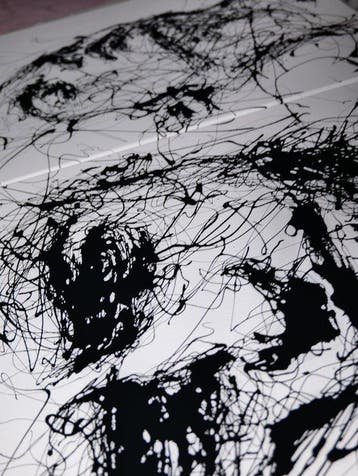 D. Witschkanow -  „Triptych of Unspoken Faces - Black, Antiek en Kunst, Kunst | Schilderijen | Modern