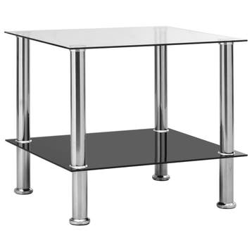 vidaXL Bijzettafel 45x50x45 cm gehard glas transparant, Huis en Inrichting, Tafels | Bijzettafels, Verzenden, Nieuw