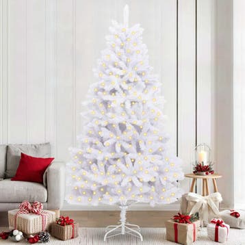 vidaXL Kunstkerstboom 300 LEDs PVC en Staal Wit, Diversen, Verzenden, Nieuw