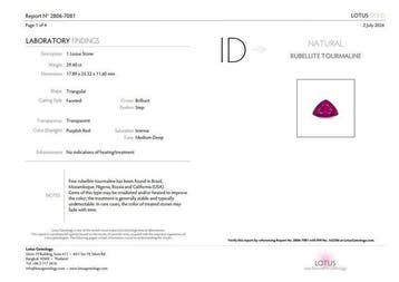 1 pcs Rood, Paars Toermalijn - 29.40 ct - Lotus Gemology -